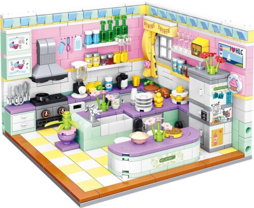 Bộ lắp ghép Góc Bếp Ấm Cúng Mini Zhe Gao 00870 với thiết kế đáng yêu, màu sắc pastel, chi tiết tinh xảo, phù hợp bé gái 6 tuổi, giá tốt.