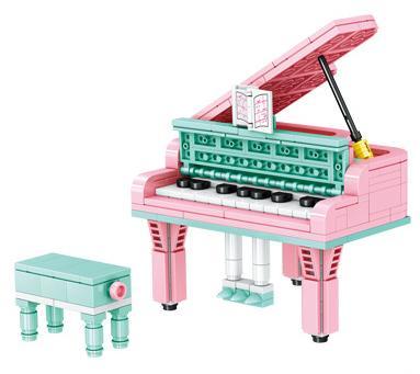 Bộ lắp ghép đàn piano cổ điển Zhe Gao 00943 màu hồng dễ thương cho bé gái 6 tuổi, giá rẻ.
