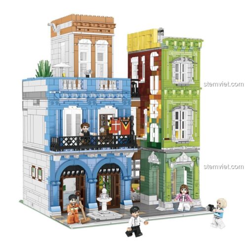 Mô hình khách sạn Cuba Zhe Gao 00956 đã lắp ráp hoàn chỉnh, đồ chơi xây dựng chi tiết cao cho bé 6 tuổi, phát triển tư duy.