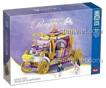 Hộp bộ lắp ghép Zhe Gao 01032 Xe bí ngô công chúa, đồ chơi xếp hình xe ngựa thần tiên cho bé gái 6 tuổi, chất lượng cao, giá tốt.