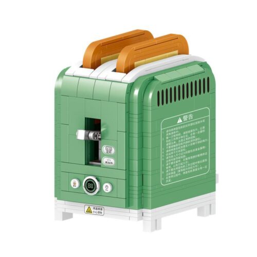 Bộ đồ chơi lắp ráp Zhe Gao 01036 Máy nướng bánh mì màu xanh lá, mô hình máy nướng bánh mì có cần gạt hoạt động, đồ chơi mô hình cho bé 6 tuổi.