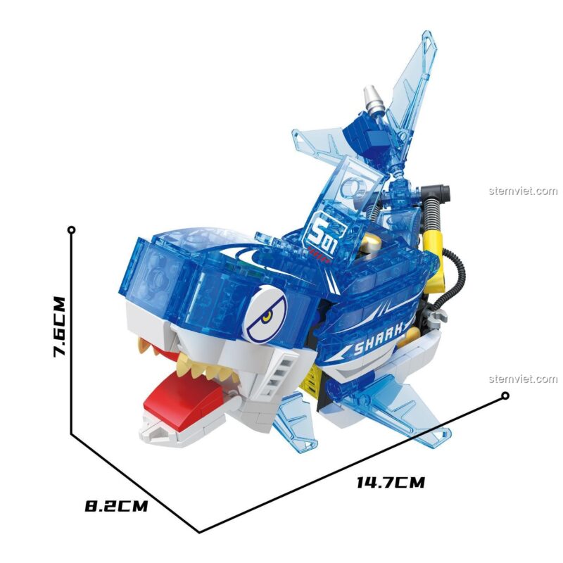 Mô hình cá mập phát sáng Zhe Gao 662001 với kích thước chi tiết, đồ chơi mô hình cá mập phát sáng, giúp bé phát triển tư duy.