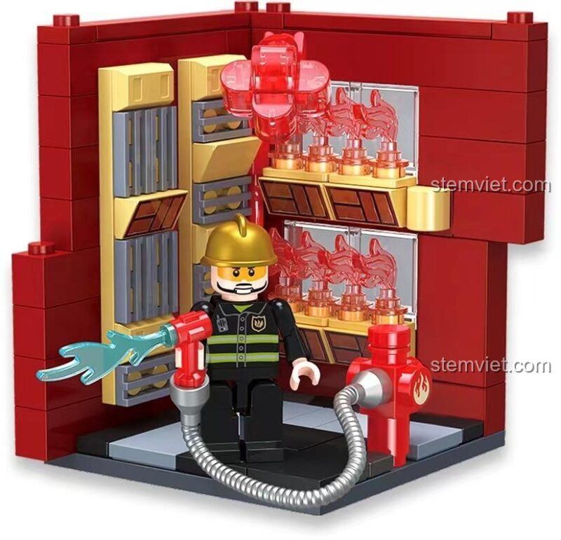 Mô hình Lính cứu hỏa Zhe Gao CW2004, tái hiện cảnh chữa cháy, đồ chơi lắp ráp chất lượng cao, phù hợp cho bé trai 6 tuổi.