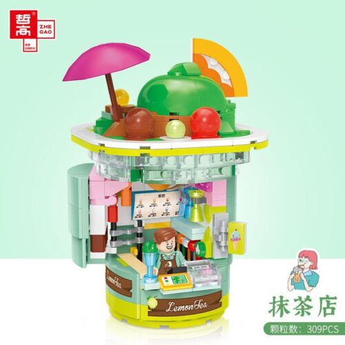 Bộ đồ chơi Cửa hàng Matcha Zhe Gao CW6005, hộp sản phẩm chính hãng, màu xanh lá, hồng, vàng, dành cho bé gái 6 tuổi, giá tốt