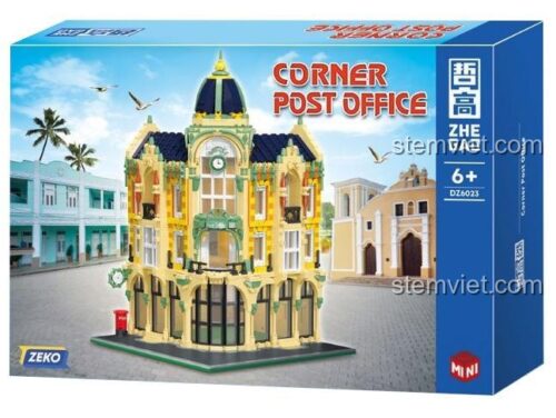 Đồ chơi lắp ráp Zhe Gao DZ6023 Bưu điện Góc Phố, mô hình kiến trúc tinh xảo, chi tiết cao, rèn luyện tư duy logic cho trẻ em.
