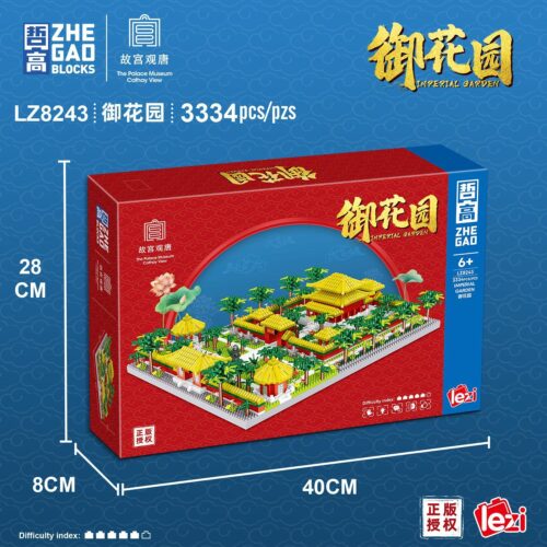 Hộp bộ lắp ghép Ngự Hoa Viên Zhe Gao LZ8243 với 3334 chi tiết mini block, đồ chơi mô hình kiến trúc cho con trai 6 tuổi giá rẻ.