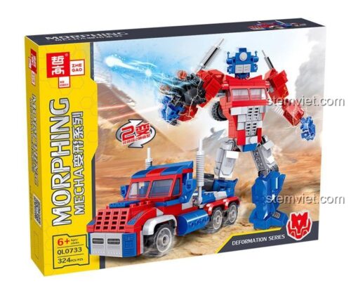 Hộp sản phẩm bộ đồ chơi Lãnh Tụ Kim Cương Zhe Gao QL0733, đồ chơi lắp ráp Robot Biến Hình cho bé trai 6 tuổi, giá tốt.