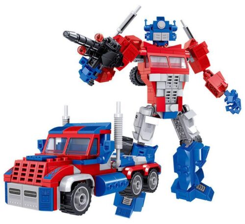 Mô hình Lãnh Tụ Kim Cương biến hình từ robot sang xe tải, bộ lắp ghép Mô Hình Optimus Prime và đồ chơi mô hình Robot Xe Tải cho bé trai 6 tuổi.