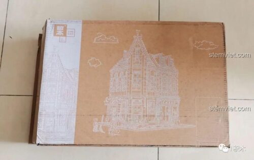 Hộp ngoài bộ lắp ghép Zhe Gao QL0919 Tòa nhà góc phố đa năng, đồ chơi mô hình kiến trúc tinh xảo cho bé 6 tuổi