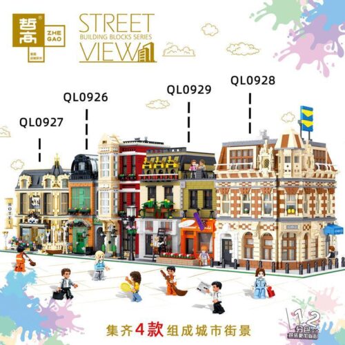 Mô hình Khách sạn Góc phố QL0928 Zhe Gao, bộ lắp ghép kiến trúc chi tiết, phù hợp con trai con gái 16 tuổi, chất lượng cao.