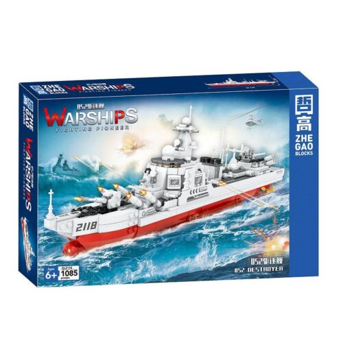 Bộ lắp ghép Tàu Khu Trục 052 Zhe Gao QL2118, đồ chơi mô hình chiến hạm hiện đại 1085 chi tiết cho bé trai 6 tuổi, giá tốt