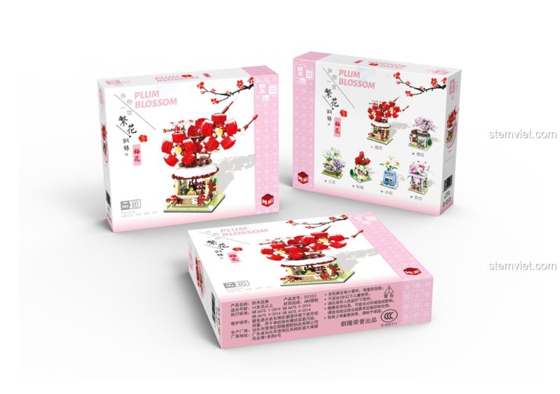 Hộp đồ chơi bộ lắp ghép Cảnh quan Hoa Mai ZHEGAO 00303, đồ chơi mô hình ZHEGAO cho bé trai và bé gái