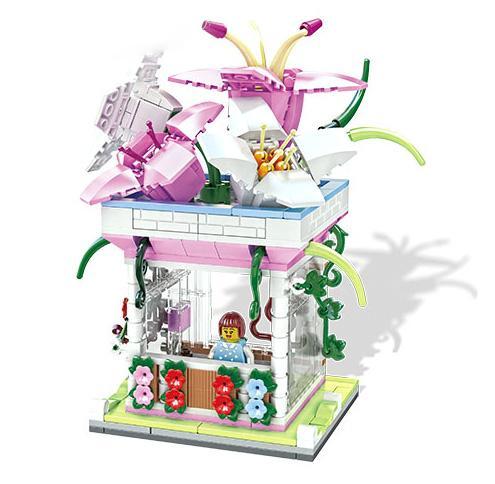 Bộ lắp ghép Phố Hoa Bách Hợp ZHEGAO 00304, mô hình hoa bách hợp tinh xảo, đồ chơi mô hình Cảnh Quan Hoa Bách Hợp cho con gái 14 tuổi, giá tốt.