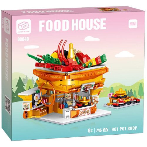 Hộp bộ lắp ghép Zhegao 00840 Cửa hàng Lẩu chi tiết tinh xảo, giá rẻ cho bé trai và bé gái 6 tuổi