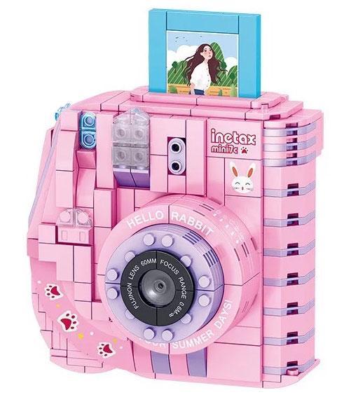 Bộ đồ chơi Máy ảnh lấy liền Zhegao 00908 màu hồng dễ thương, mô hình máy ảnh chụp lấy ngay 494 mảnh ghép cho bé gái 6 tuổi, giá tốt.