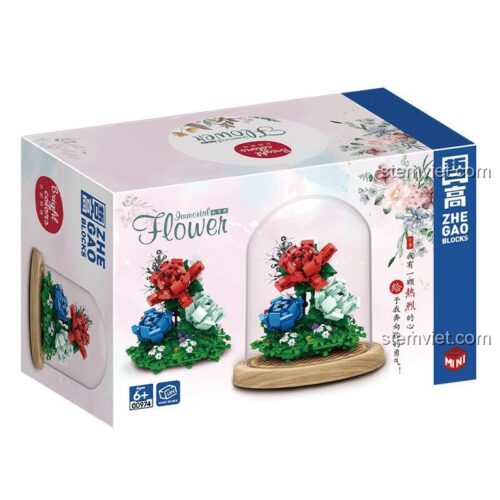 Hộp đồ chơi lắp ráp Zhegao 00974 Hoa Hồng Vĩnh Cửu, bộ lắp ghép Hoa Hồng Vĩnh Cửu, đồ chơi lắp ráp Hoa Hồng Bất Tử, giá tốt cho bé gái