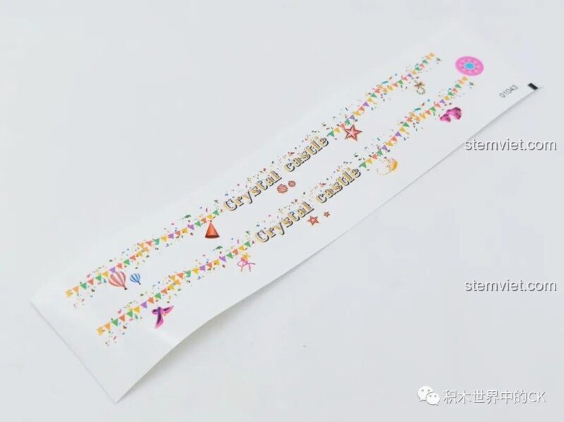 Lâu đài Pha Lê ZHEGAO 01043, đồ chơi mô hình lâu đài tuyết pha lê, mặt sau hộp sản phẩm, thông tin chi tiết cho mẹ có con gái 6 tuổi.