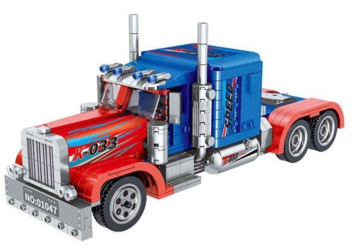 Bộ lắp ráp Optimus Prime ZHEGAO 01047 Xe Tải Cổ Điển màu đỏ xanh, mô hình 810 chi tiết cho bé trai 6 tuổi, giá tốt.
