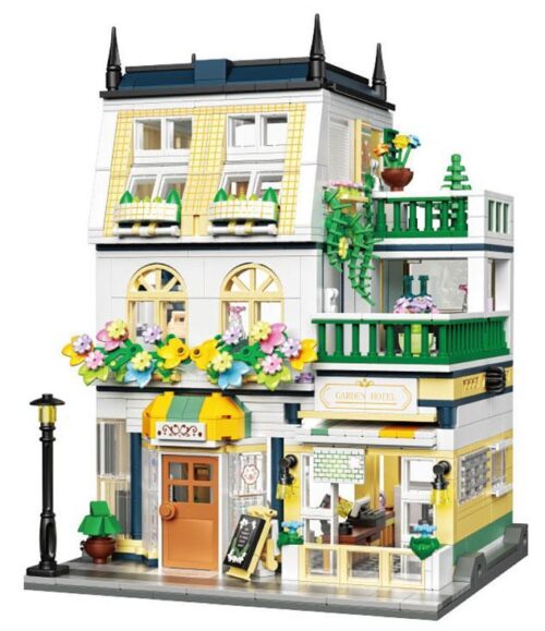 Mô hình lắp ghép Khách Sạn Vườn Hoa Zhegao 613031 với kiến trúc Châu Âu lãng mạn, chi tiết tinh xảo. Đồ chơi sáng tạo cho con gái 14 tuổi, giá tốt.