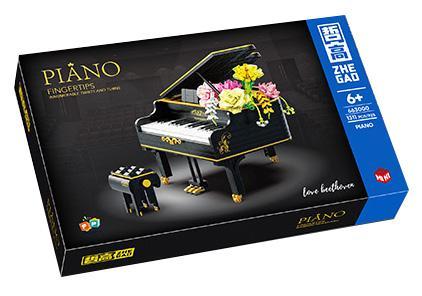 Hộp bộ lắp ghép Piano Zhe Gao 663011 màu trắng, đồ chơi mô hình Piano tinh xảo cho bé 6 tuổi, giá tốt.