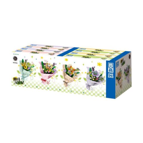 Hộp bộ lắp ghép Zhegao 957004 Nam châm tủ lạnh hình bó hoa cho bé gái 6 tuổi
