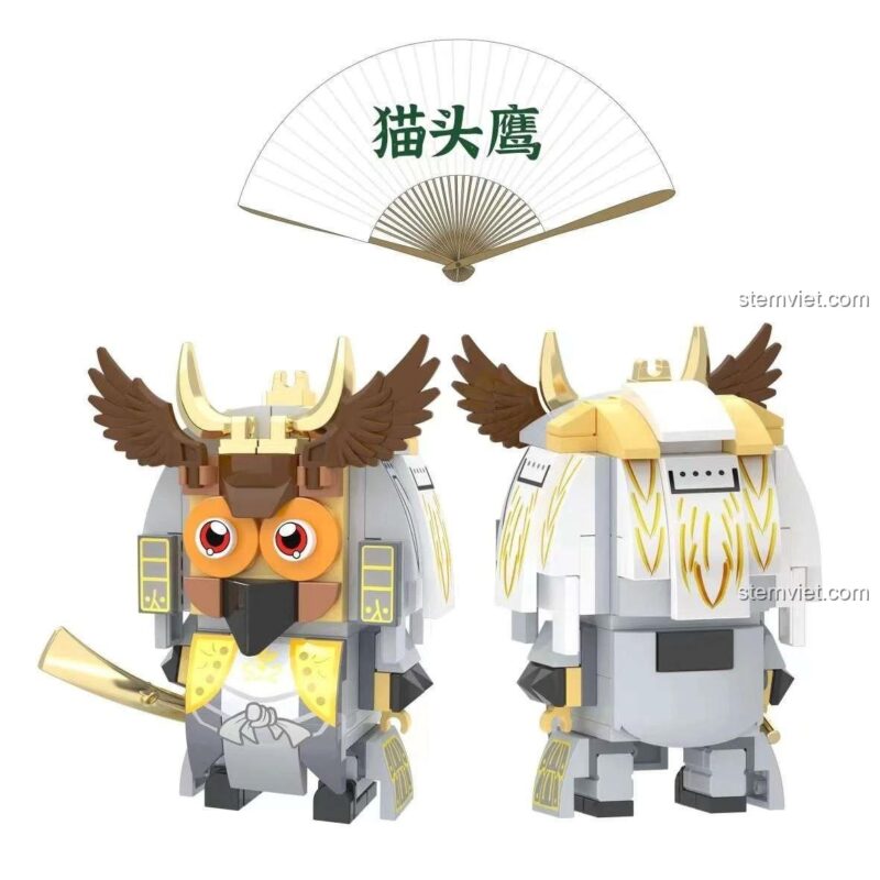Mô hình Cú Mèo, một phần của bộ Mô hình Động Vật Samurai Zhegao CW2001A, đồ chơi trí tuệ cho bé 6 tuổi.