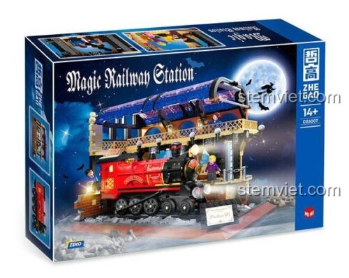 Hộp bộ lắp ghép Ga Tàu Hỏa Ma Thuật ZHEGAO DZ6007, đồ chơi mô hình Ga Tàu Hỏa Harry Potter, hơn 1300 chi tiết