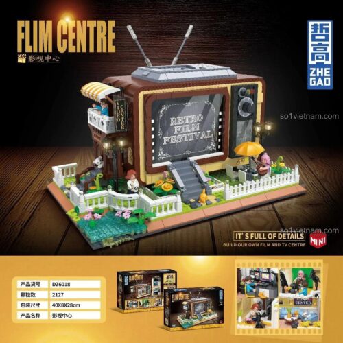 Hộp sản phẩm đồ chơi xây dựng ZHEGAO DZ6018, mô hình TV Retro với 2127 chi tiết mini dành cho con gái.