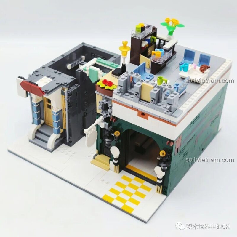 Mô hình Khách sạn Cà phê ZHEGAO DZ6113 - Kích thước