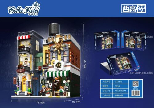 Mô hình Khách sạn Cà phê ZHEGAO DZ6113 - Toàn cảnh