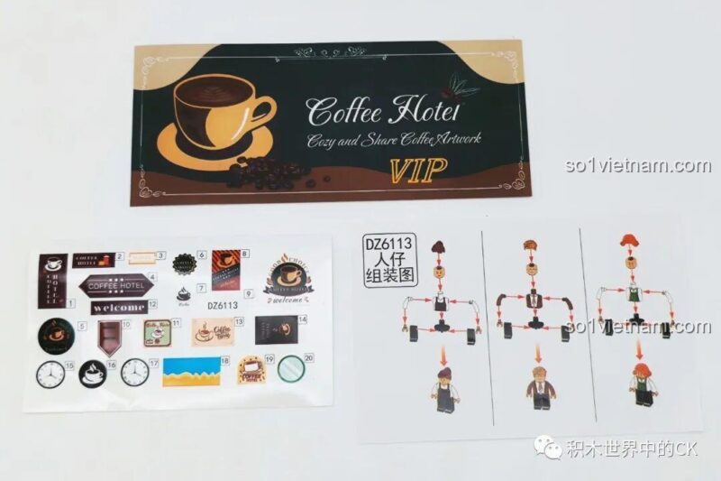 Mô hình Khách sạn Cà phê ZHEGAO DZ6113 - Chi tiết ban công