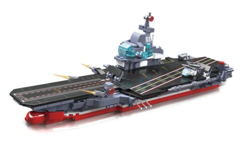 Mô hình hoàn chỉnh của bộ lắp ghép Tàu sân bay Phúc Kiến ZHEGAO GZ5007A, đồ chơi quân sự giá rẻ cho bé trai 6 tuổi.