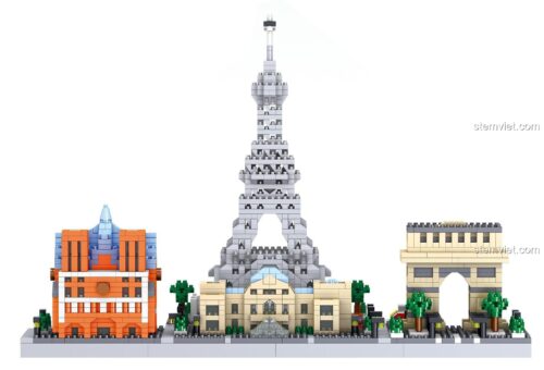 Mô hình lắp ráp Kiến trúc Pháp ZHEGAO LZ8317 hoàn chỉnh, đồ chơi xây dựng Cảnh quan Paris, Tháp Eiffel, Khải Hoàn Môn, Bảo tàng Louvre, chi tiết cao.