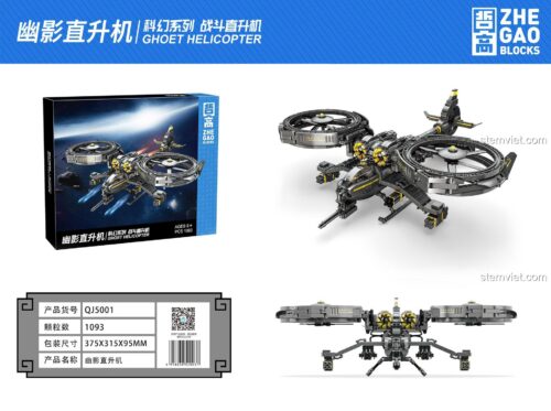 Hộp đồ chơi mô hình ZHEGAO 5001 Trực thăng SA-2 Samson, 1093 chi tiết, kích thước hộp 37.5x31.5x9.5cm.
