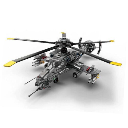 bộ lắp ráp Trực thăng chiến đấu Firewolf Zhegao QJ5003 cho bé trai 6 tuổi, mô hình hầm hố giá rẻ