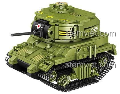 đồ chơi mô hình Xe Tăng chiến đấu Armored Fist ZHEGAO QL0182, bộ xếp hình xe tăng chibi cho con trai 6 tuổi