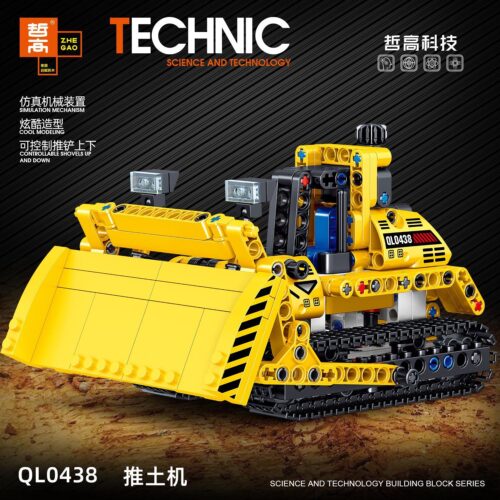Bộ lắp ghép Zhegao QL0438 Xe Ủi Đất 412 mảnh chất lượng cao, đồ chơi mô hình kỹ thuật cho bé trai 6 tuổi giá tốt