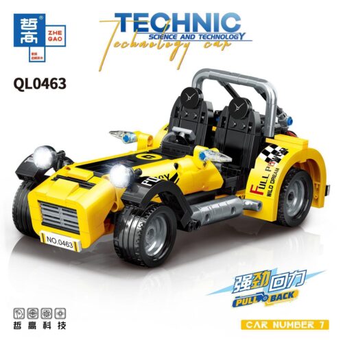 ZHEGAO QL0463 Xe đua Catelham Seven回力车 (Car Number 7) Technic 380 mảnh