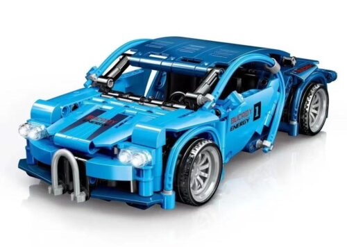Bộ lắp ráp siêu xe Bugatti Zhegao QL0471 màu xanh dương cho bé trai 6 tuổi, giá rẻ. Mô hình xe đua technic với 437 chi tiết.
