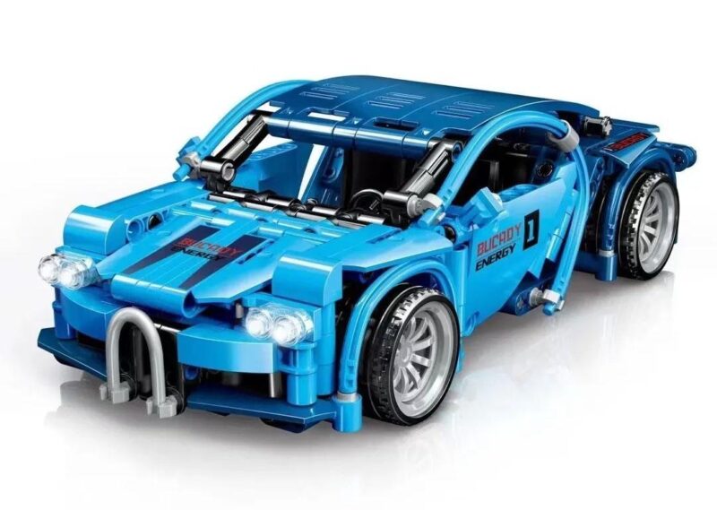 Bộ lắp ráp siêu xe Bugatti Zhegao QL0471 màu xanh dương cho bé trai 6 tuổi, giá rẻ. Mô hình xe đua technic với 437 chi tiết.