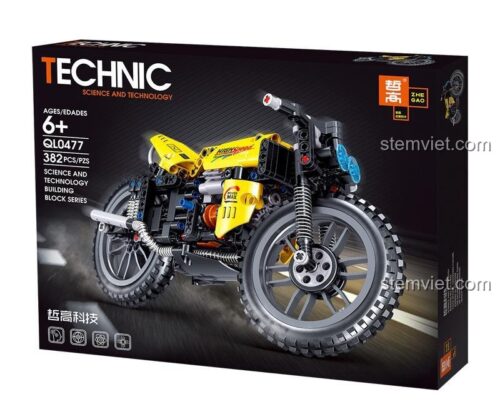 Hộp đồ chơi lắp ráp ZHEGAO QL0477 Mô tô Thể thao Cạnh tranh, bộ xếp hình xe mô tô địa hình cho bé trai 6 tuổi, giá rẻ.