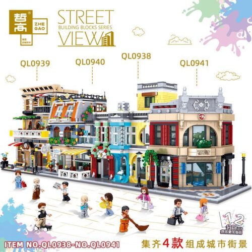 Bộ lắp ghép Phố Thị ZHEGAO QL0939, đồ chơi xếp hình Kiến trúc Đường Phố cho bé trai và bé gái 8 tuổi, giá tốt, tạo thành phố sống động.