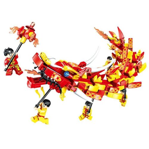 Bộ lắp ghép Múa Rồng Chúc Mừng Năm Mới ZHEGAO QL0955 với 5 minifigure người múa rồng, đồ chơi mô hình Rồng Tết cho bé trai 6 tuổi, giá tốt.