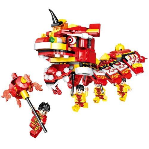 Bộ lắp ghép Mô hình Múa Lân Zhegao QL0956 423 mảnh, đồ chơi lắp ráp Múa Lân Chúc Mừng Năm Mới cho bé trai 6 tuổi, giá tốt