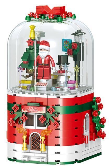 Đồ chơi mô hình Quả cầu tuyết Giáng Sinh ZHEGAO QL1014, set đồ chơi Mô hình ông già Noel, 355 mảnh, quà tặng Giáng Sinh cho bé 6 tuổi