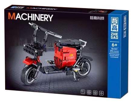 Hộp bộ lắp ráp Xe Điện Chia Sẻ Zhegao QL1267 màu đỏ, đồ chơi mô hình chất lượng cao cho bé trai 6 tuổi, giá rẻ đáng tiền.