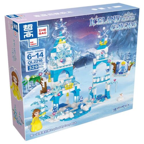 Bộ lắp ghép Zhegao QL2216 Lâu Đài Băng Giá Iceland Colors 329 mảnh cho bé gái 6-14 tuổi giá tốt