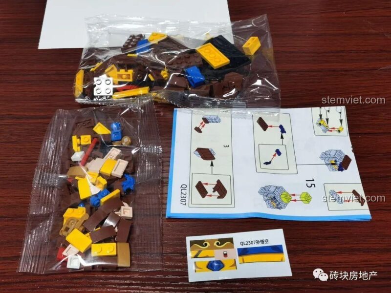 Hộp bộ lắp ghép Tôn Ngộ Không QL2307 của Zhegao, đồ chơi lắp ráp Tề Thiên Đại Thánh cho bé trai 6 tuổi, giá tốt
