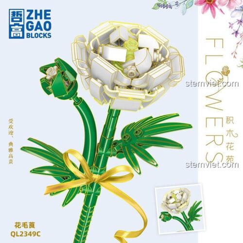 ZHEGAO QL2349C Bộ lắp ghép Hoa Mao Lương màu trắng