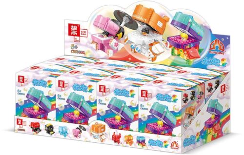 Hộp mù Figure Đầu Vuông Bubble Dragon Zhegao Qunlong CW3001A, bộ đồ chơi lắp ghép cho bé trai và bé gái 6 tuổi, giá tốt, bất ngờ đáng yêu.